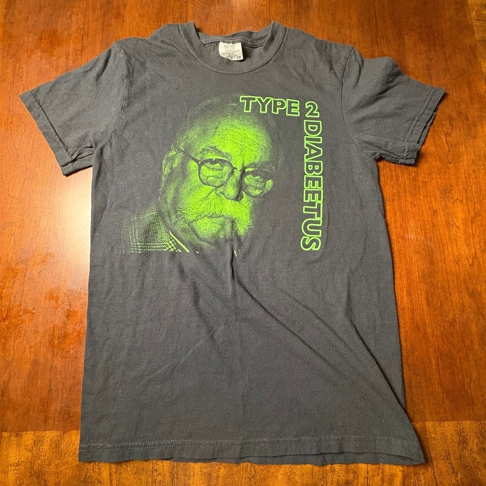 Type 2 Diabeetus Neon Green Meme Black Comfort Colors T-Shirt Small 18x26